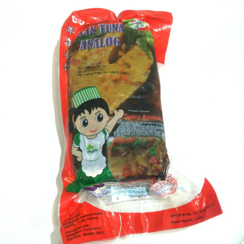 

IKAN TUNA/KETUL ANALOG, 400g, (FROZEN FOOD), GREEN FARM