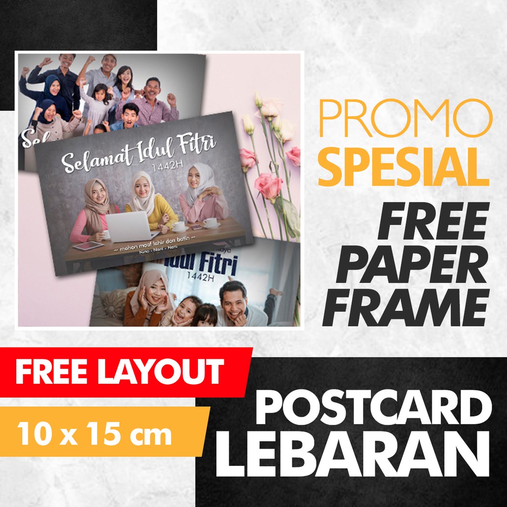 

Post Card Lebaran Custom / Kartu Pos Lebaran Khusus / Kartu Pos Idul Fitri ukuran 15 x 10 cm