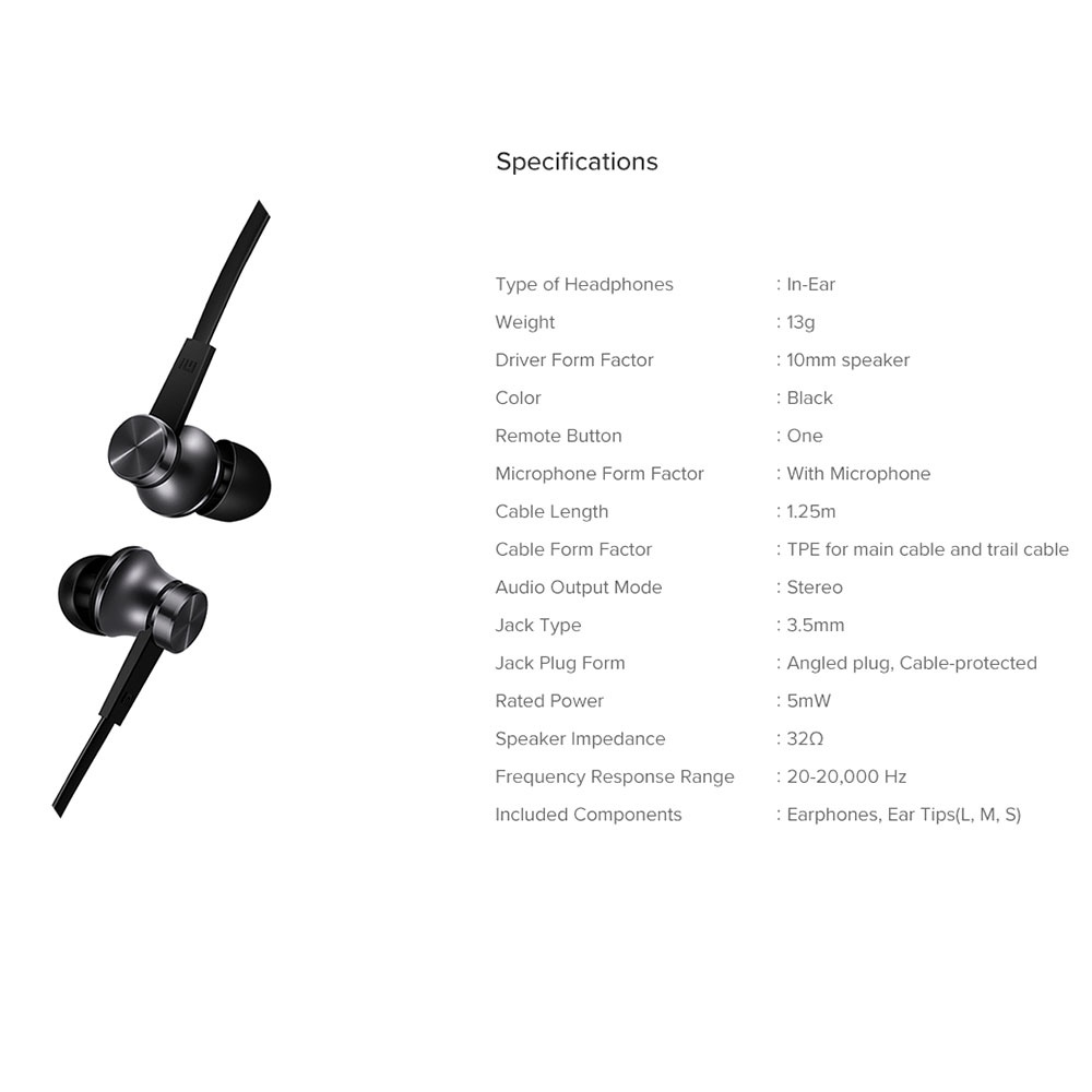 Basic Earphone Ultra Deep Bass with Mic - Black