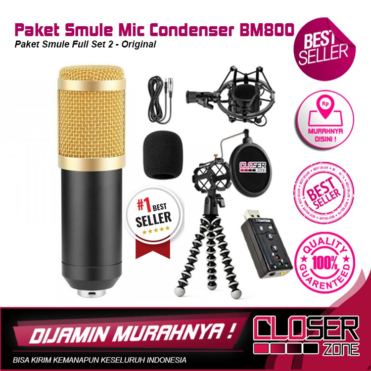 Paket recording smule mic condenser BM800 bm 800 bm-800 Original TAFFWARE Full Set 2