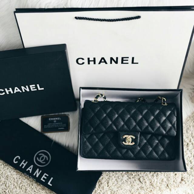 Chanel Classic Medium Caviar Flap Bag FREE Box