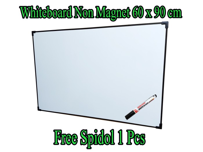

PROMO Papan Tulis 60 x 90 cm Whiteboard - WB Non Magnet, Non Paket
