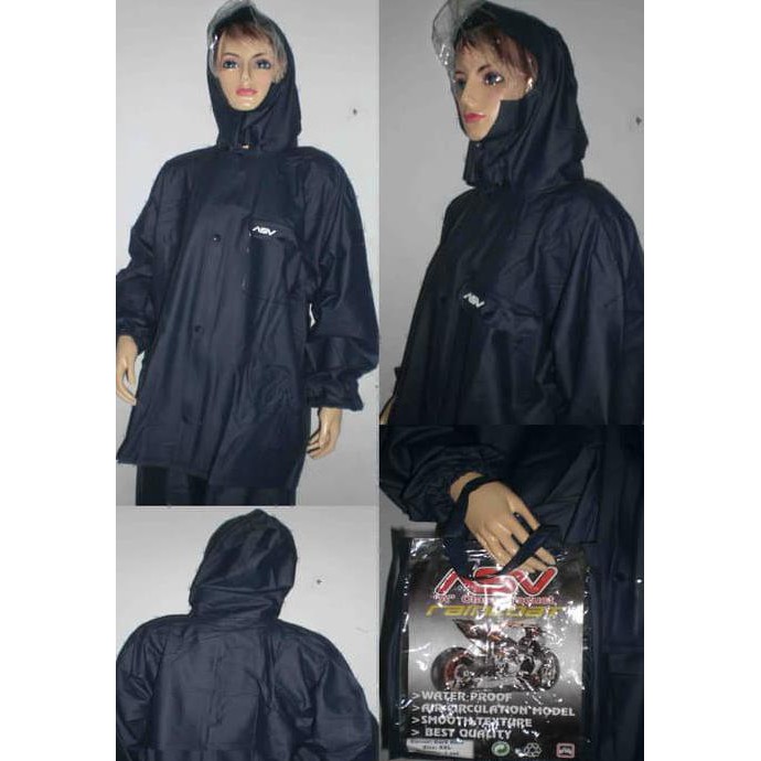 M1S Jas Hujan Merk Asv Khusus Size L Hitam (Bahan Tebal Awet Eazyshop.Co