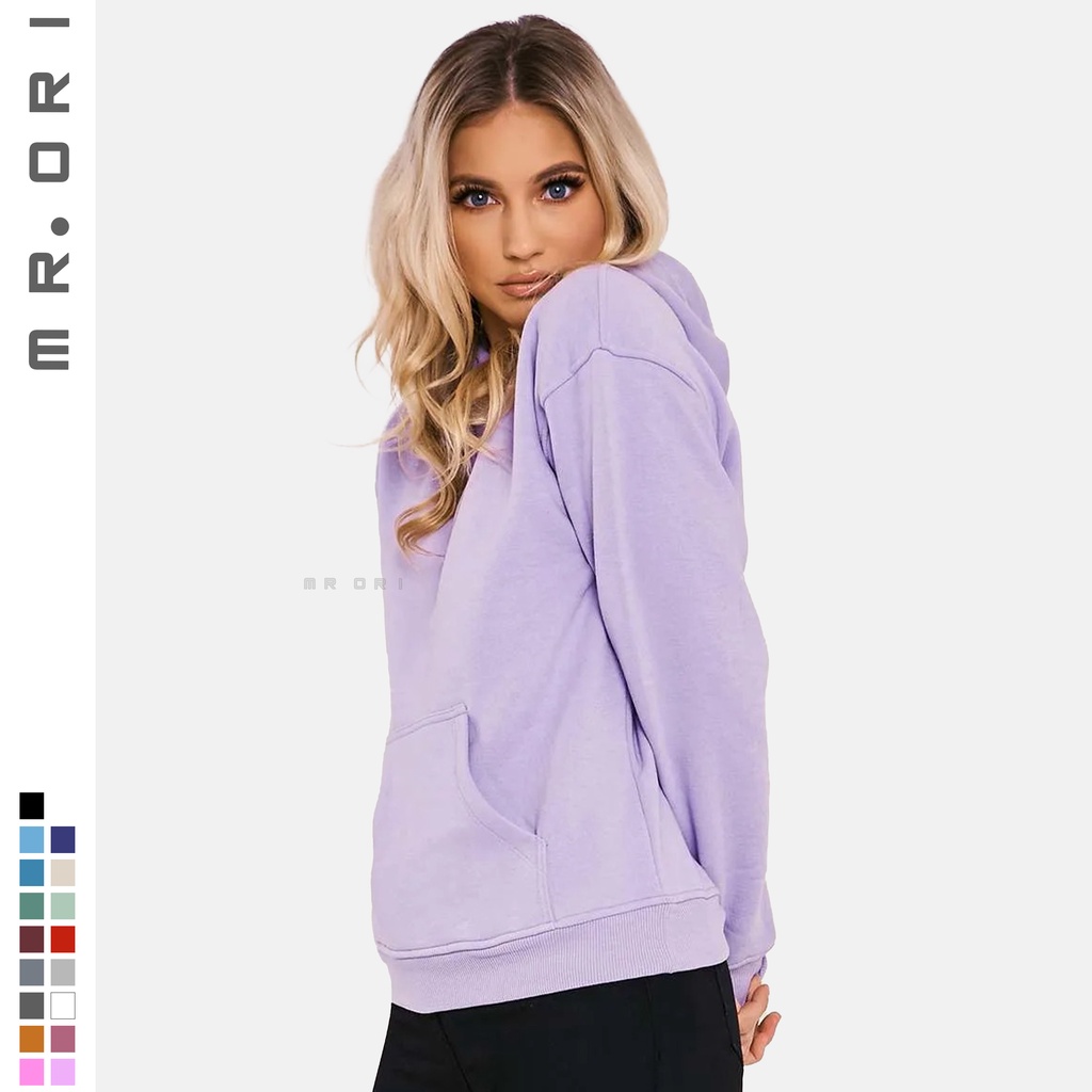 SWEATER POLOS HOODIE JUMPER TEBAL SIZE S-XXXL LILAC (PRIA & WANITA)