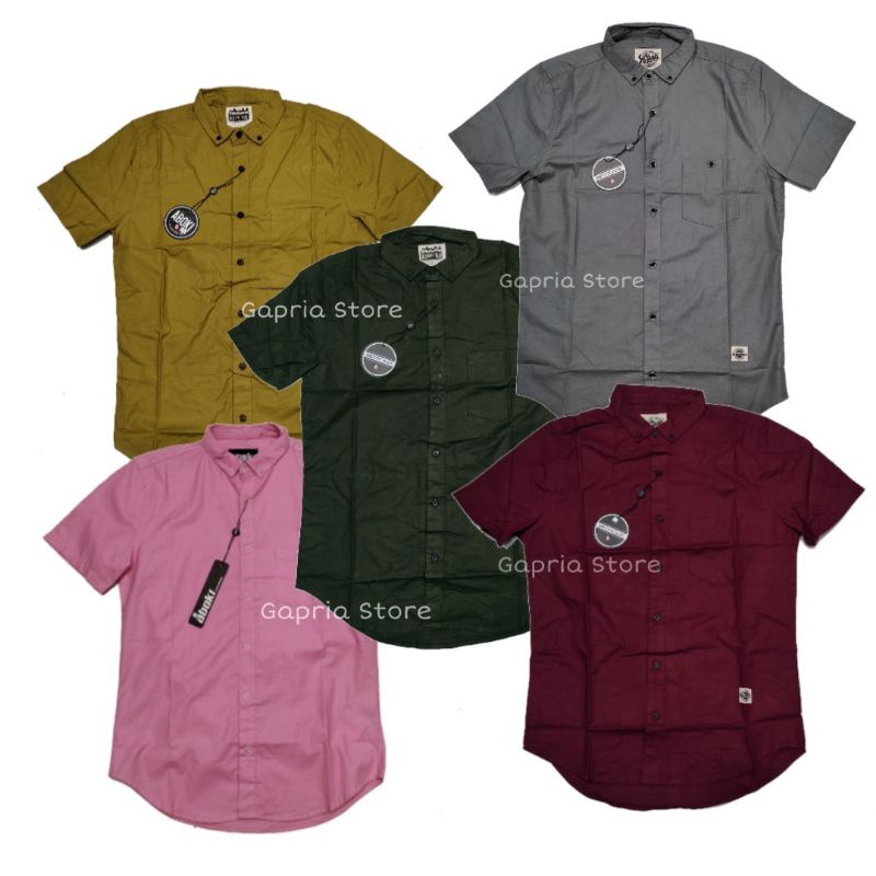 Kemeja Pendek Distro Polos Original Aboki & Triple Eight