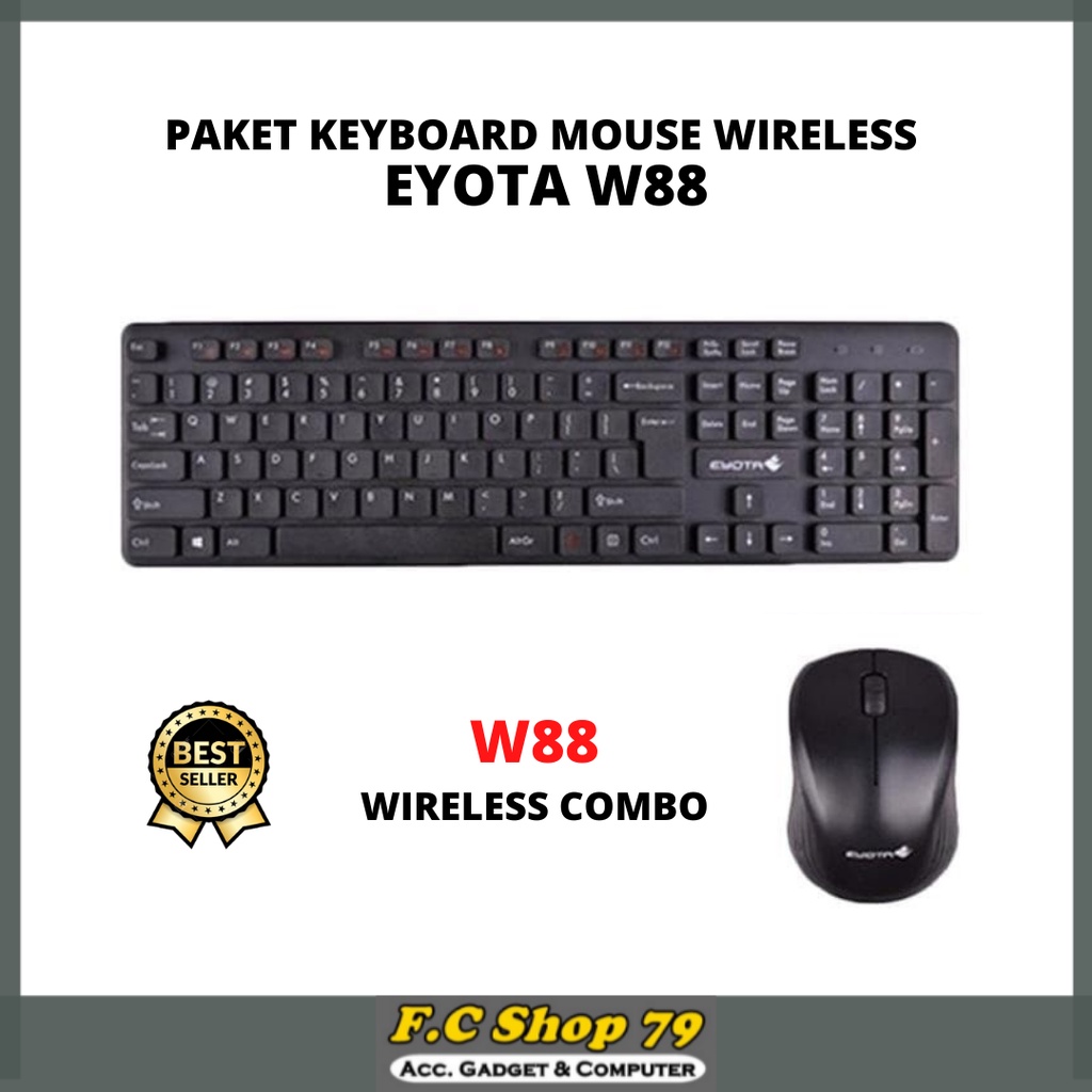 TERLARIS Paket Keyboard Keybord Mouse Wireless Wireles USB Combo Buat Komputer Laptop PC Tanpa Kabel
