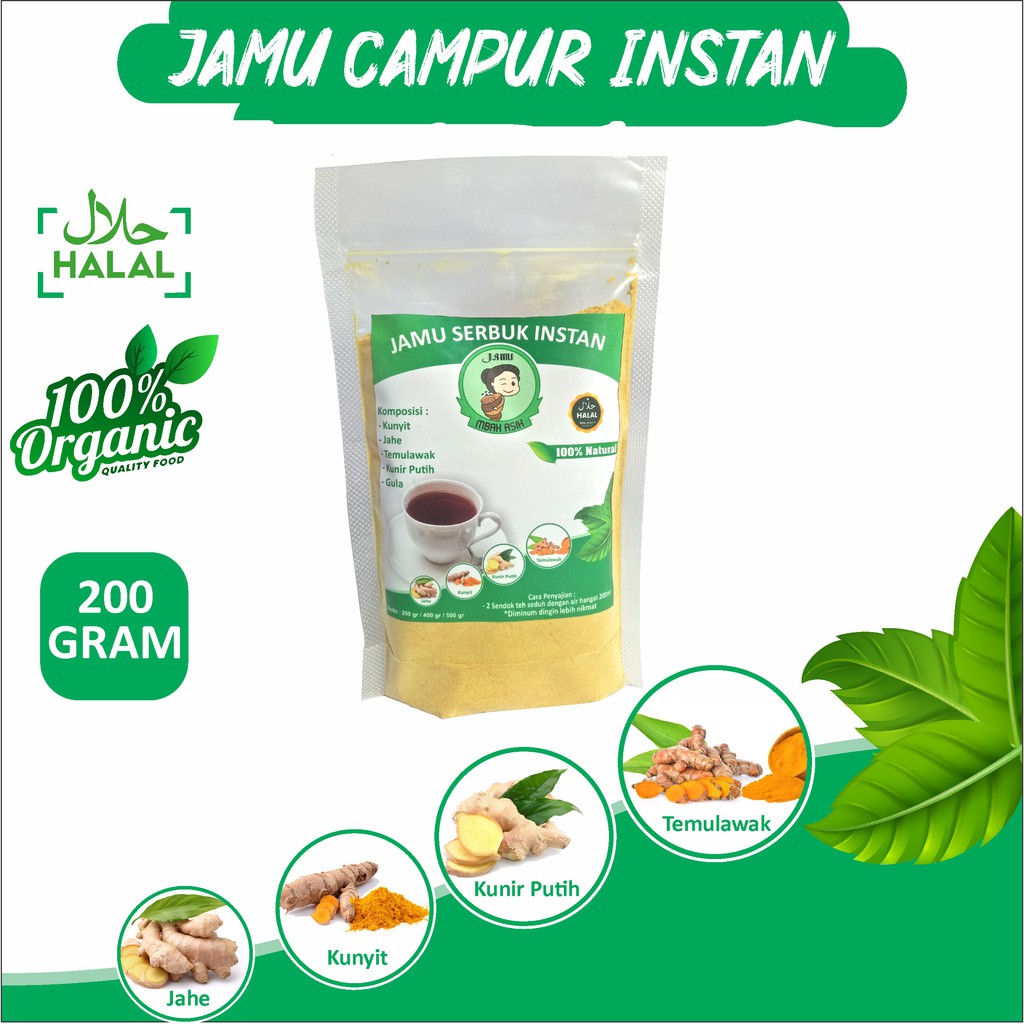 

Jamu Campur Serbuk Herbal Instan Tanpa Ampas 200 Gram