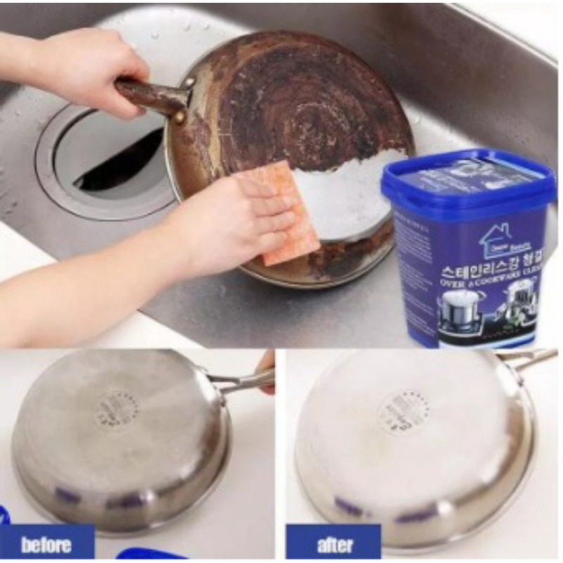 Krim Kerak Karat - Penghilang Noda Stainless Panci Kettle Kompor - Stainless Steel Cleaner Paste