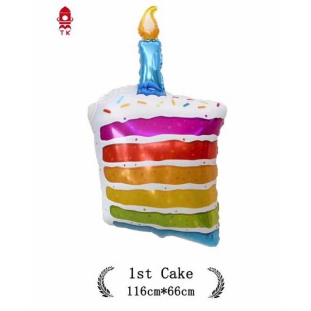 balon slice rainbow cake first birthday 116cm
