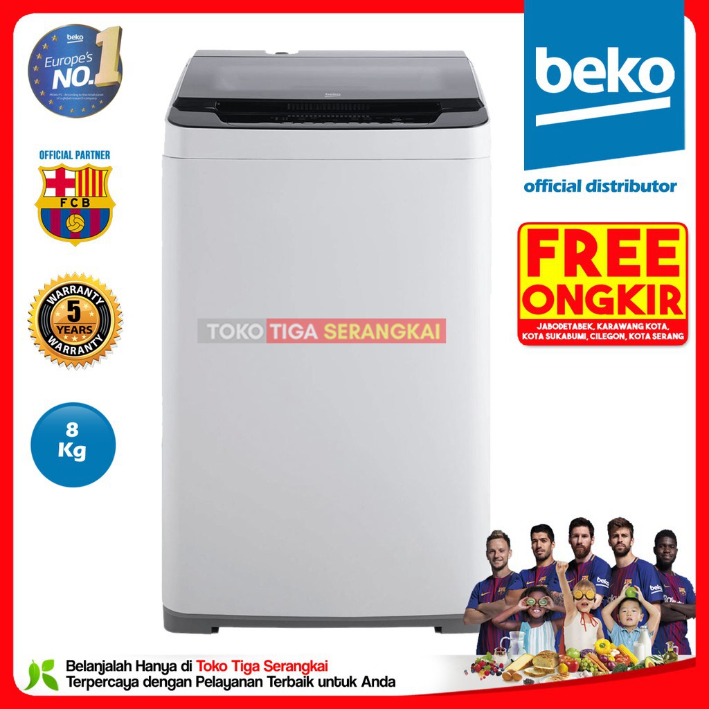 Beko Mesin Cuci Top Loading 1 Tabung 8 Kg BTU8086W (FREE ONGKIR)