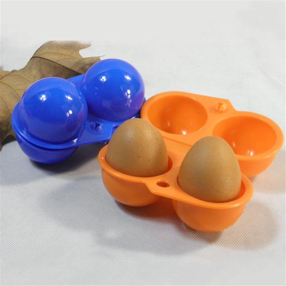 R-FLOWER 2/4kisi Kotak Penyimpanan Telur Wadah Tempat Piknik Egg Tray