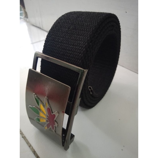 Ikat Pinggang Canvas Katun Pria Gesper model Rasta Fashion Belt