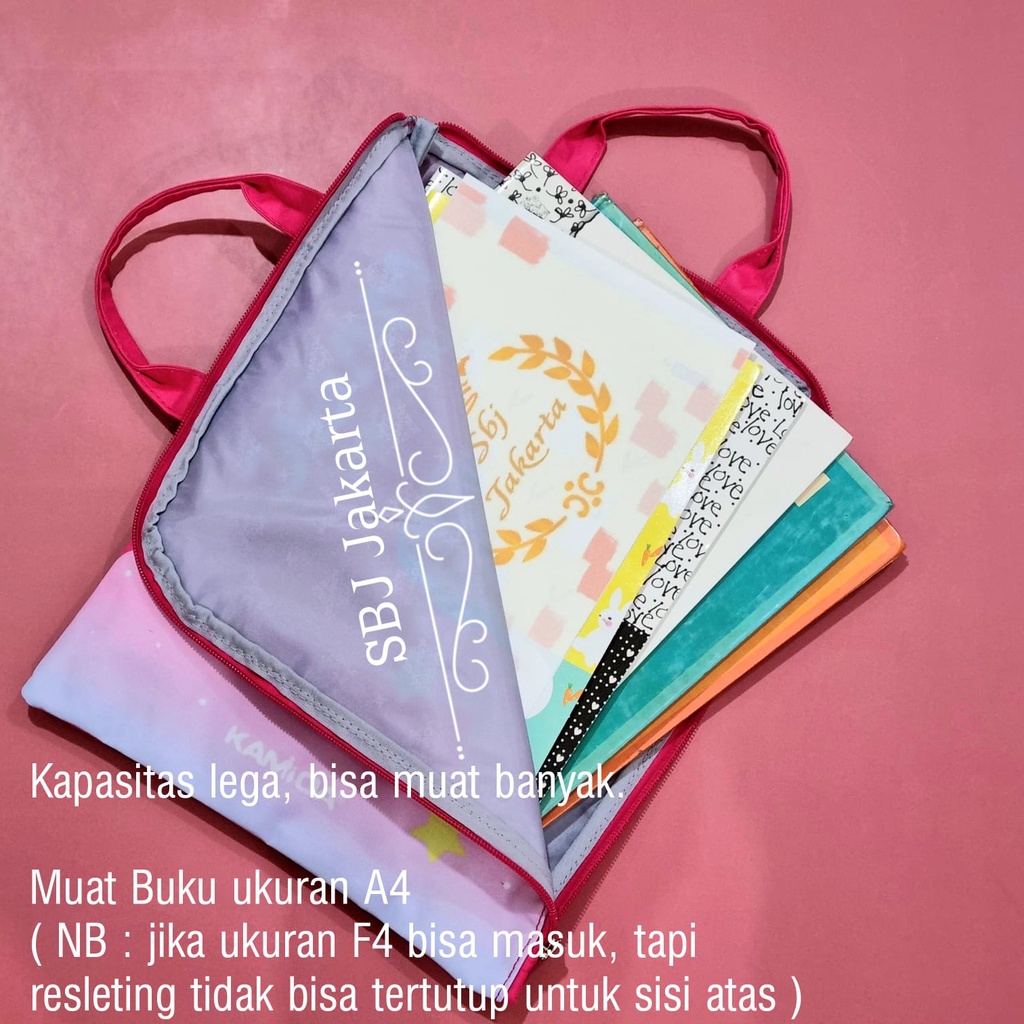 TAS FOLDER KANVAS PELINDUNG DOKUMEN A4 LAPTOP IPAD TABLET KAMIDA KIDS