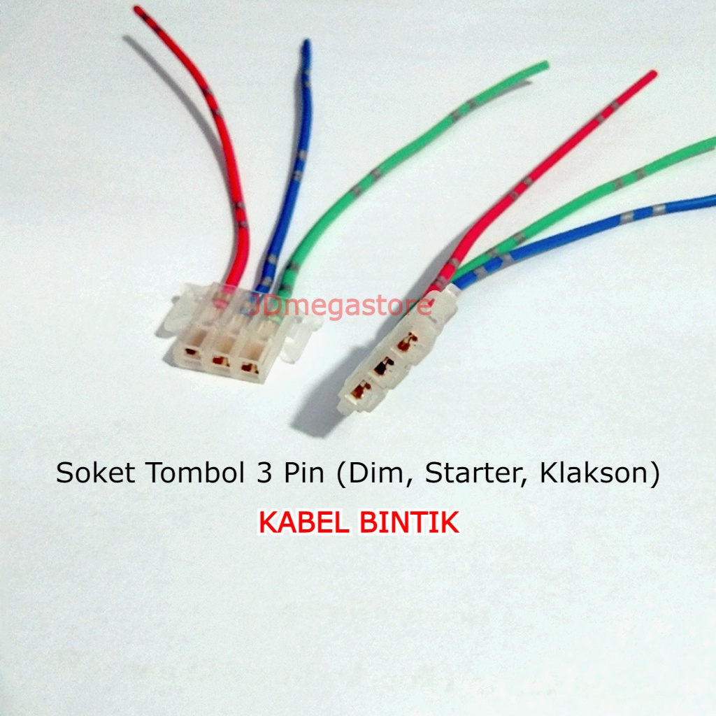 Jual (Grosir/COD) Soket Tombol 3 Pin Starter, Dim, Klakson, Lampu