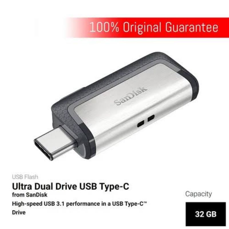 DUAL DRIVE USB TYPE C FLASHDISK SANDISK ORI 64GB/ 32GB/ 16GB/ SPEED 150Mbps