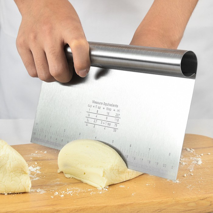 Stainless dough cutter panjang 22x12cm / alat potong adonan roti/ dought cutter panjang stainless/ perata adonan butter