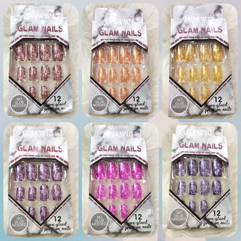 Kuku Palsu Wanita Ready Warna Trendy Kuku Palsu Murah 1Pak Isi 12Pcs