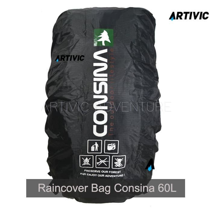 Raincover Bag Consina 60L Jas Hujan Carrier Ransel Waterproof Anti Air