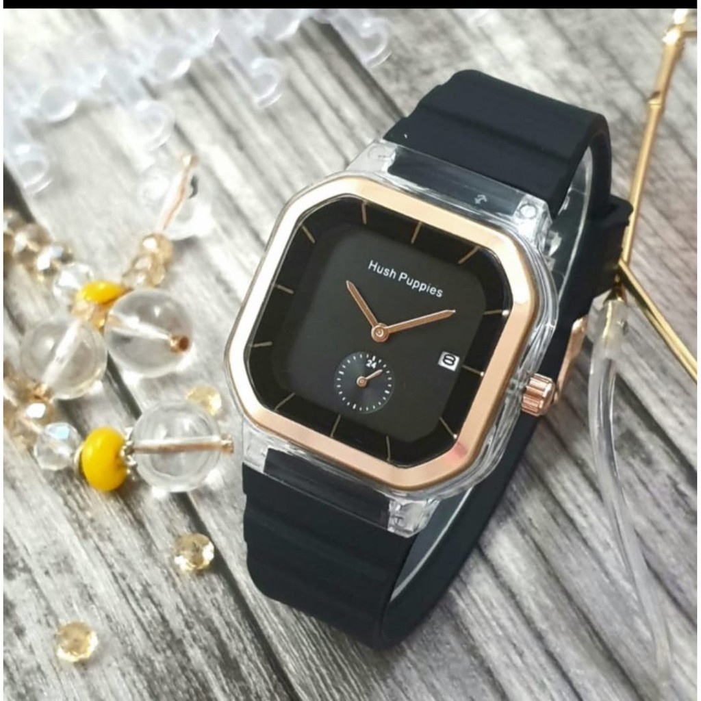 Jam Tangan Wanita Hush Puppies Tanggal Aktif Kotak 8640 New Model Terbaru