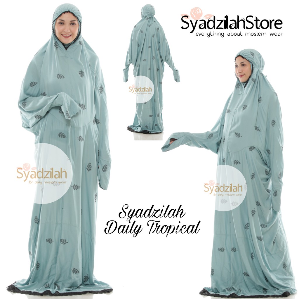 SYADZILAH - Mukena Terusan Bordir Daily Tropical Raissa Cemara