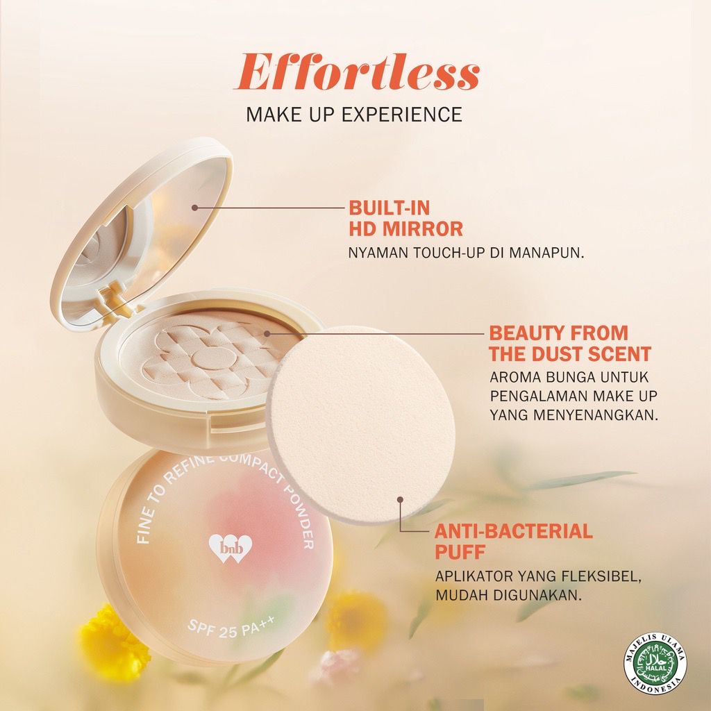 BPOM BNB barenbliss Korean Bloomatte Fine to Refine Compact Powder 「24H oil control」Bedak Padat