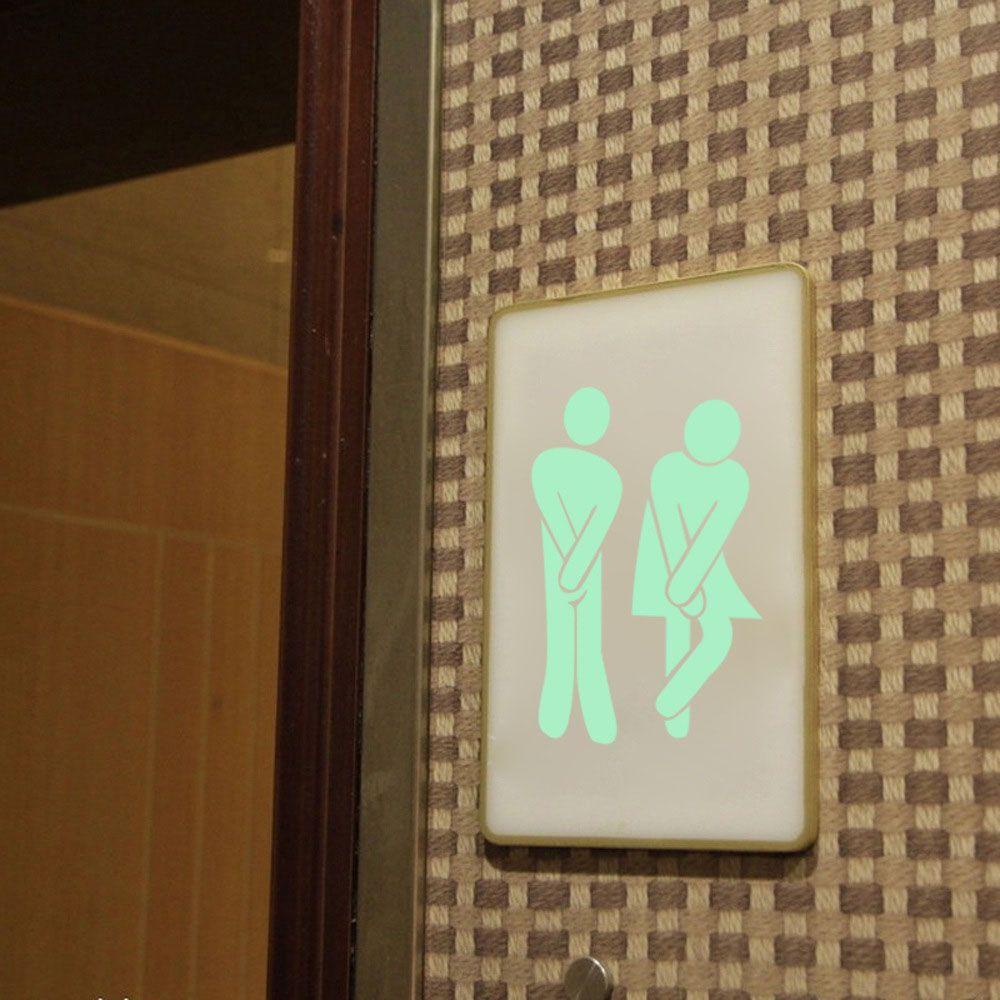 [Elegan] Stiker Toilet Neon Lucu Kamar Mandi Dekorasi Rumah Glow In The Dark Dekorasi Indikator Label