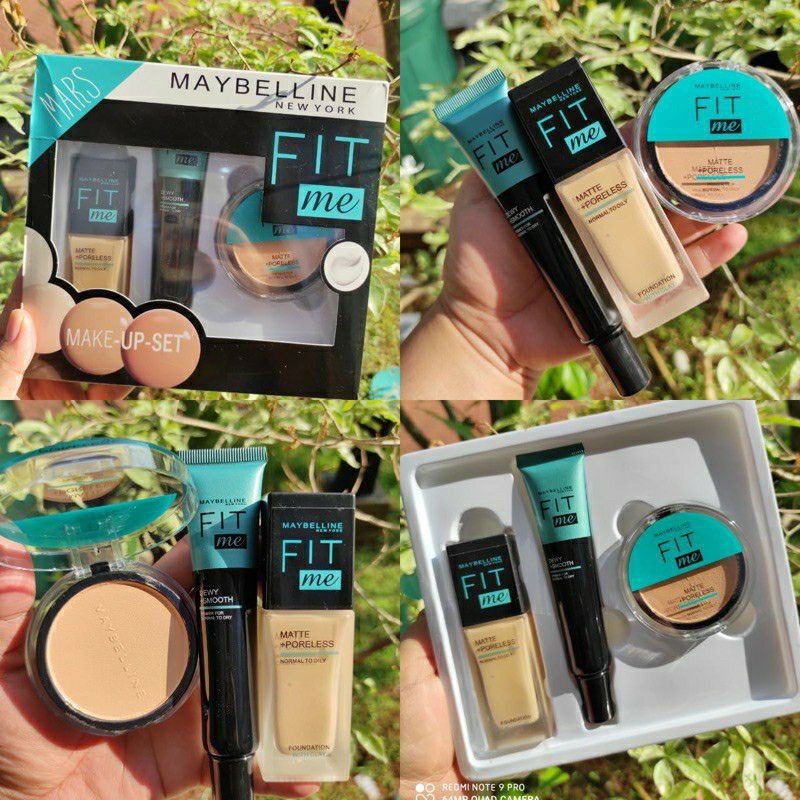 Maybelline Fit Me Set Foundation Bedak Concealer 4in1 - 3in1 - 2in1