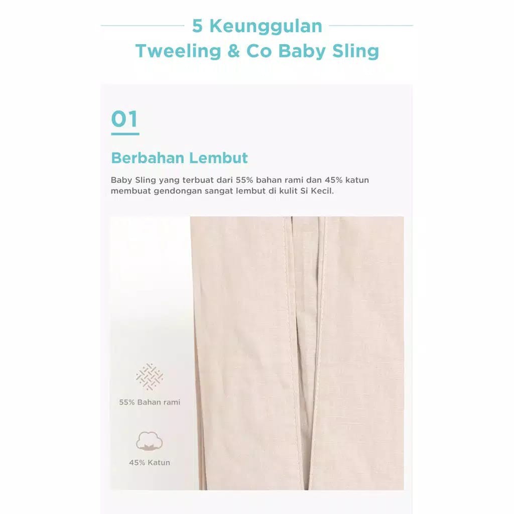 Tweeling &amp; Co Premium Baby Sling ( Gendongan Bayi )