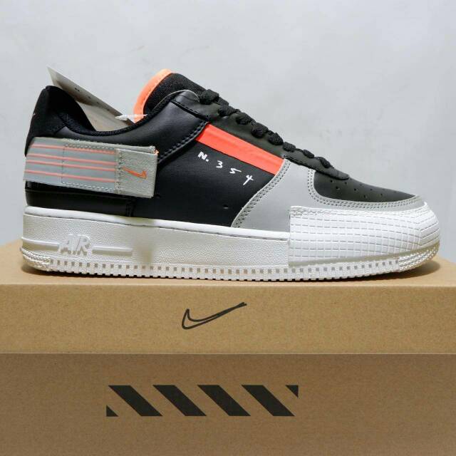 Nike air force 1 n 354 black grey orange