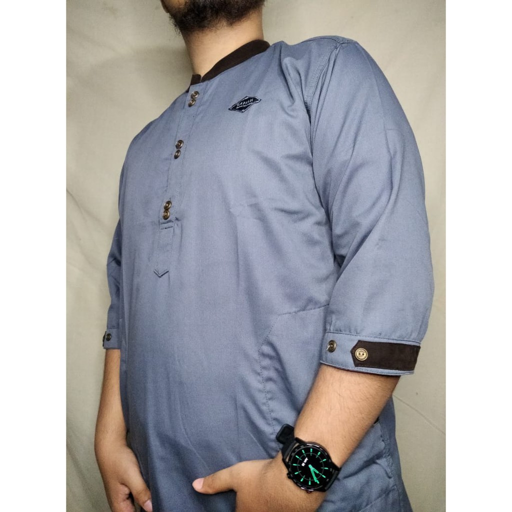 Baju Gamis Pria Dewasa XL ABUABU koko Qurta