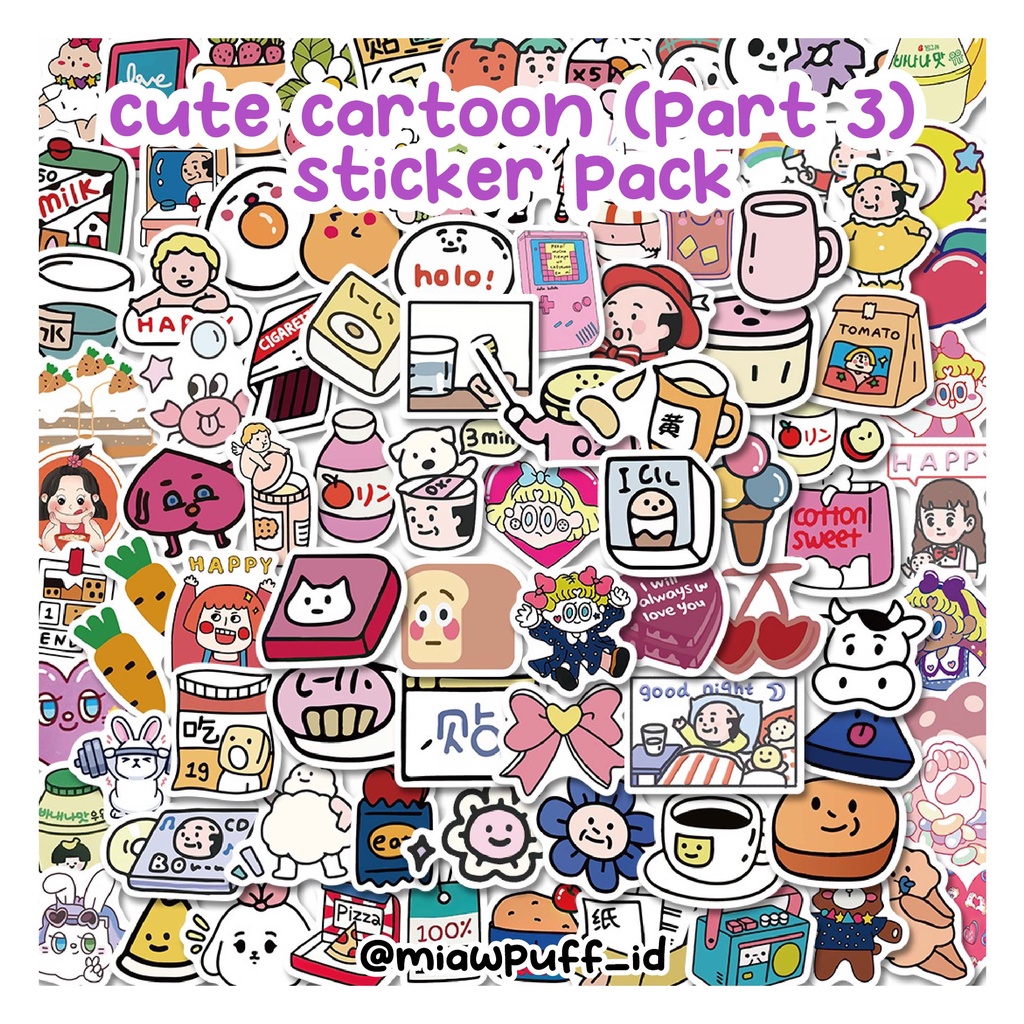

10 PCS/ (PART 3) CUTE CARTOON PREMIUM TEBAL/KARTUN LUCU STICKER PACK/KARTUN AESTHETIC/STIKER LUCU AESTHETIC