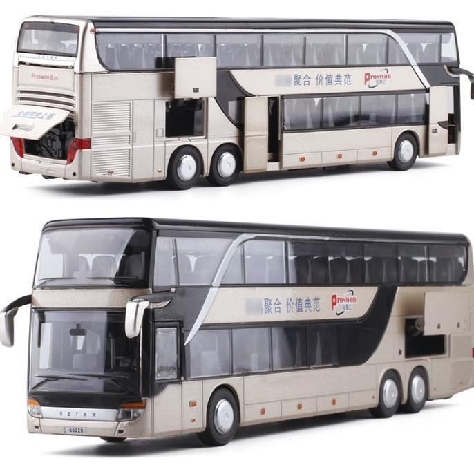 TWH Alloy bus Miniatur double decker double decker bus besi harga mura