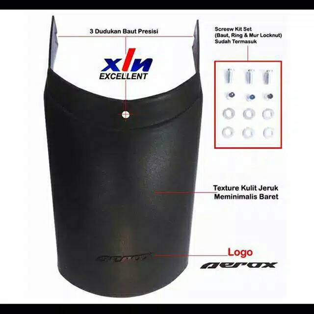 XLN Mudflap Aerox - Kepet Aerox - Mudguard Aerox ( Aerox 155 )