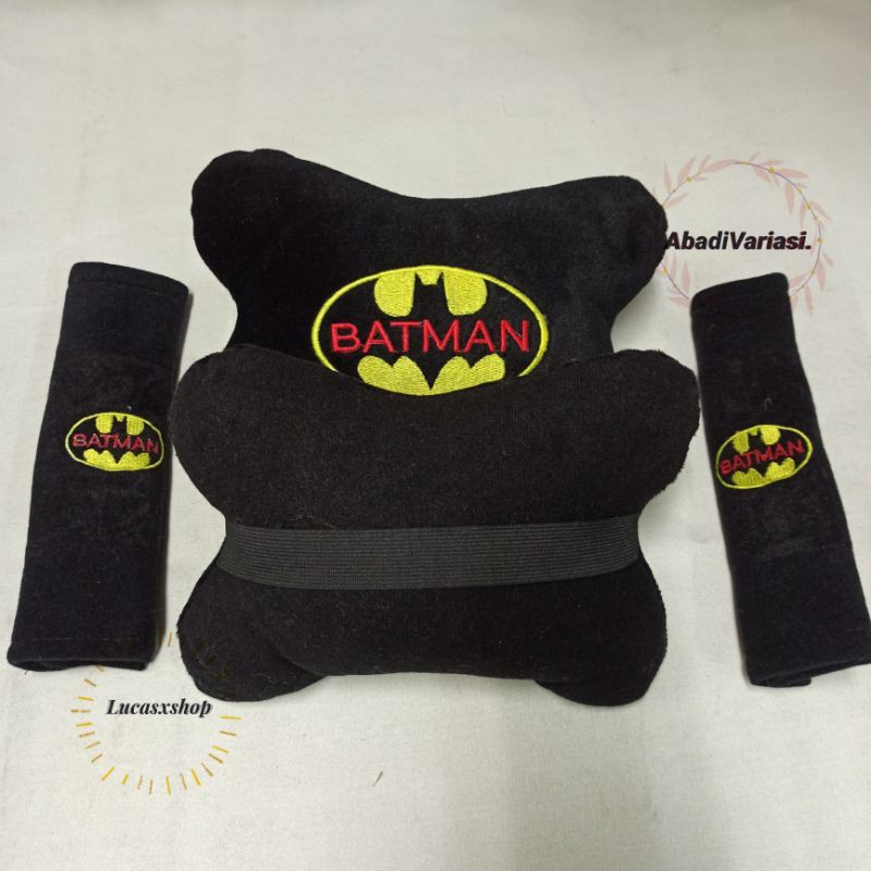 Bantal Head Rest Mobil 2 in 1 Batman