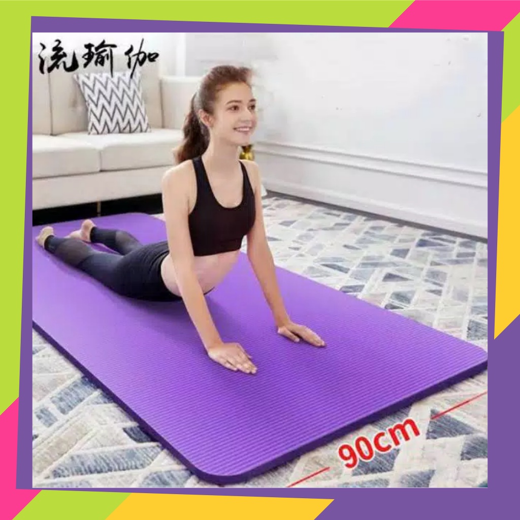 1189D2 / Matras Yoga Mat jumbo gratis tas &amp; tali tebal 1 &amp; 1,2 CM