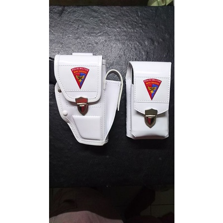 sarung pistol set  3/4 putih logo polisi militer provos PM polos