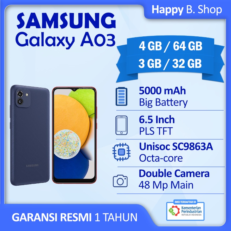 Samsung Galaxy A03 3/32 4/64 4/128  Murah Resmi-0