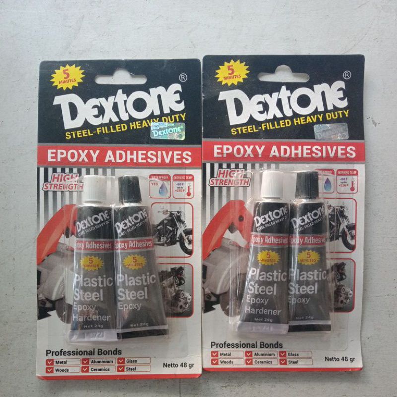 

DEXTONE PLASTIC STEEL EPOXY HARDENER LEM BESI ALUMUNIUM KERAMIK GELAS KAYU BESI