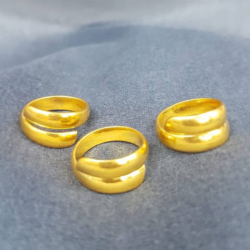 cincin belah rotan lilit gold 24k  emas london