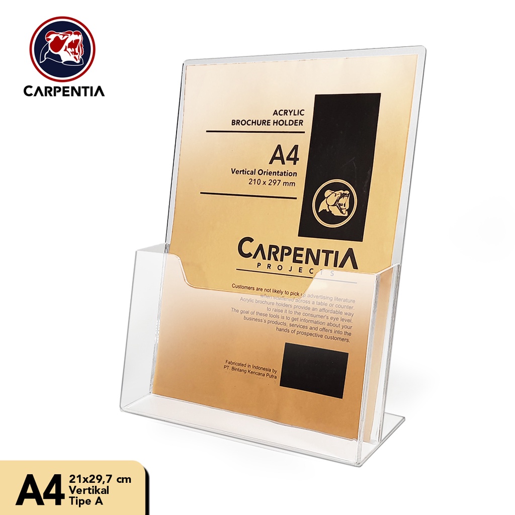 Jual Carpentia Brochure Holder Acrylic Tempat Brosur Akrilik A Tipe A Bening Tebal Acrylic