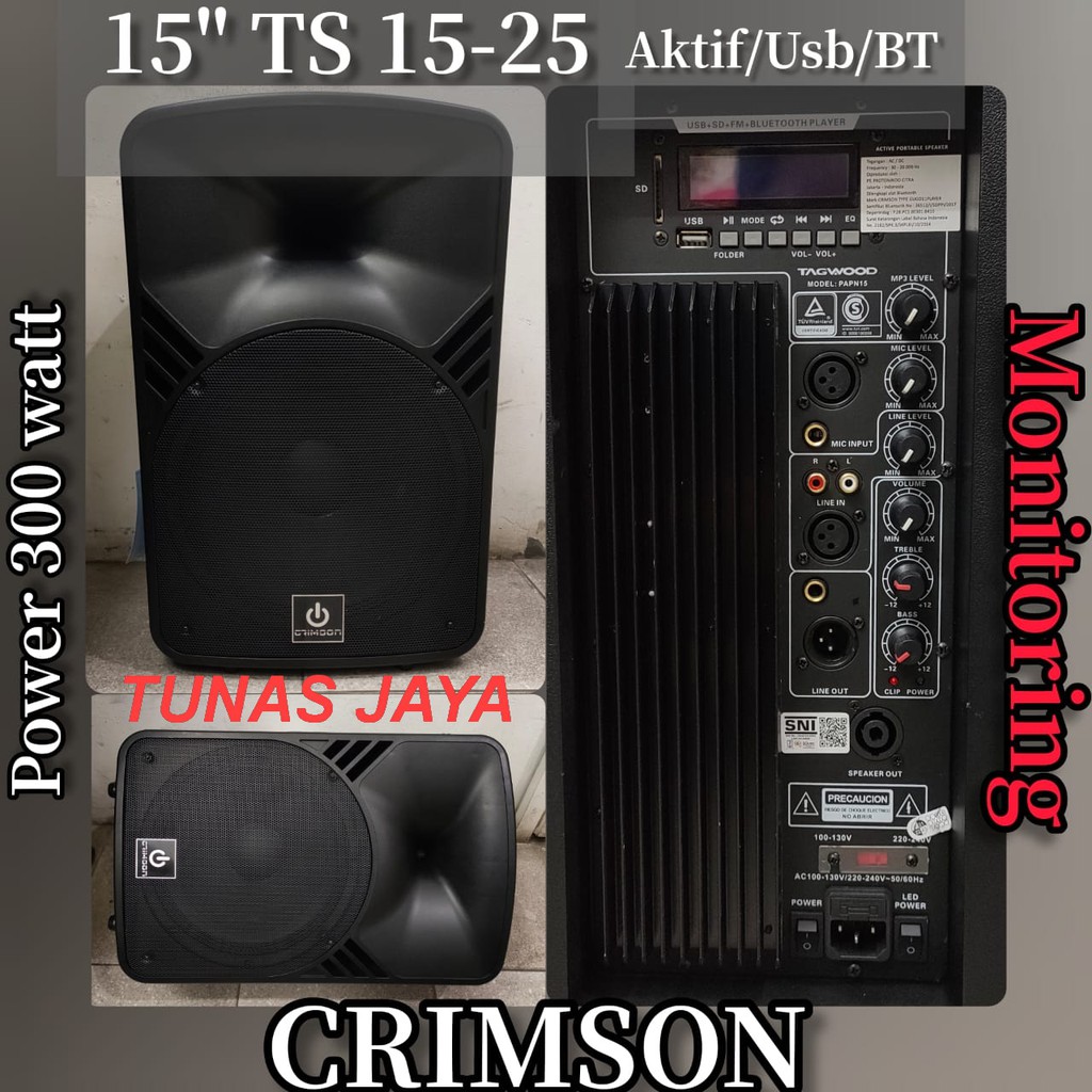 Speaker Crimson 15ins TS 15-25 Aktif USB Bluetooth Monitoring 300watt