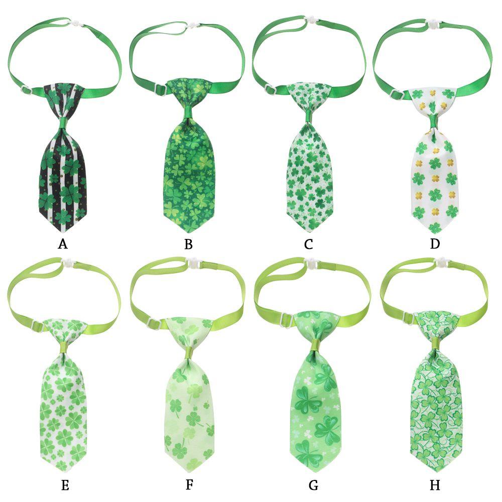 Solighter Pet Bow Ties Clover St. Patrick Day Perawatan Hewan Peliharaan Kucing Anjing