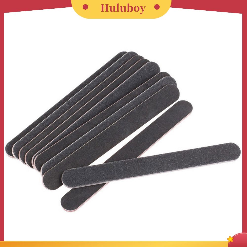 Huluboy Huluboy♡ 10pcs Kikir Kuku Bulat 100 / 180 Grit Untuk Manicure