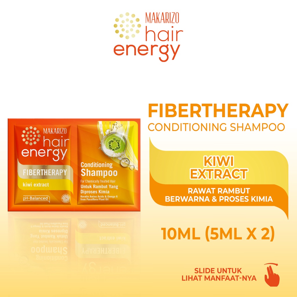Makarizo Hair Energy Fibertherapy  Conditioning Shampoo Kiwi 10 mLx12 / Shampo Kondisioner