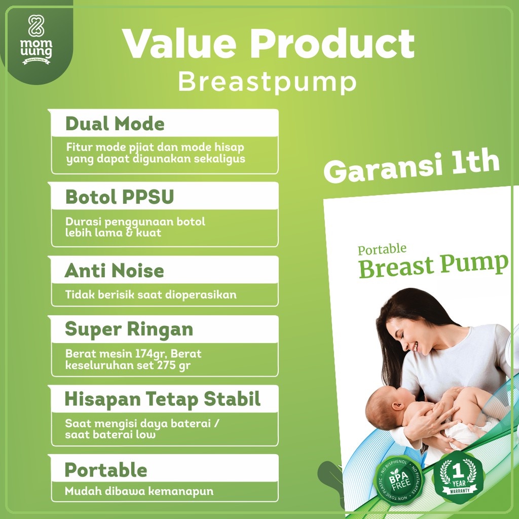 Mom Uung Portable Breast Pump | Pompa Asi