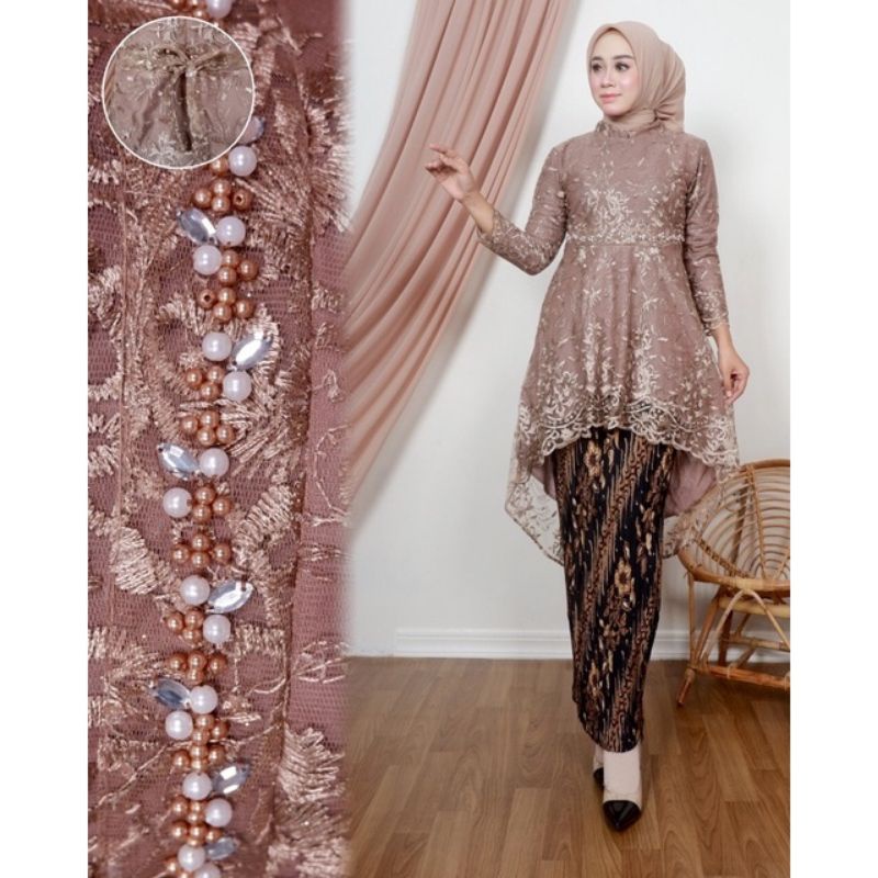 Setelan kebaya sahira //kebaya tulle terbaru//kebaya tunik tulle//k3baya pesta keluarga