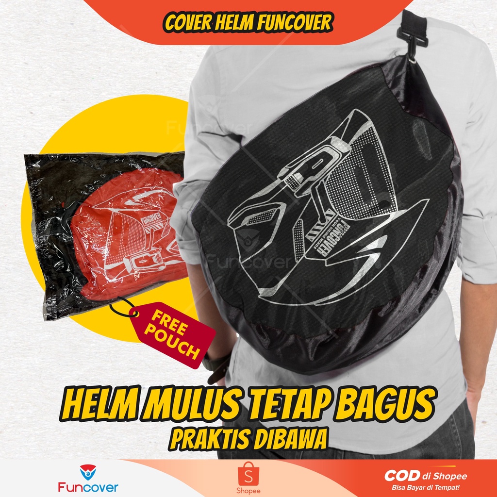 Cover Sarung Tas Helm Helshield Anti Air Waterproof Helmet Cover Backpack Printing by FUNCOVER