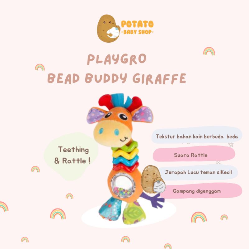 Playgro Bead Buddy Giraffe - Mainan Anak