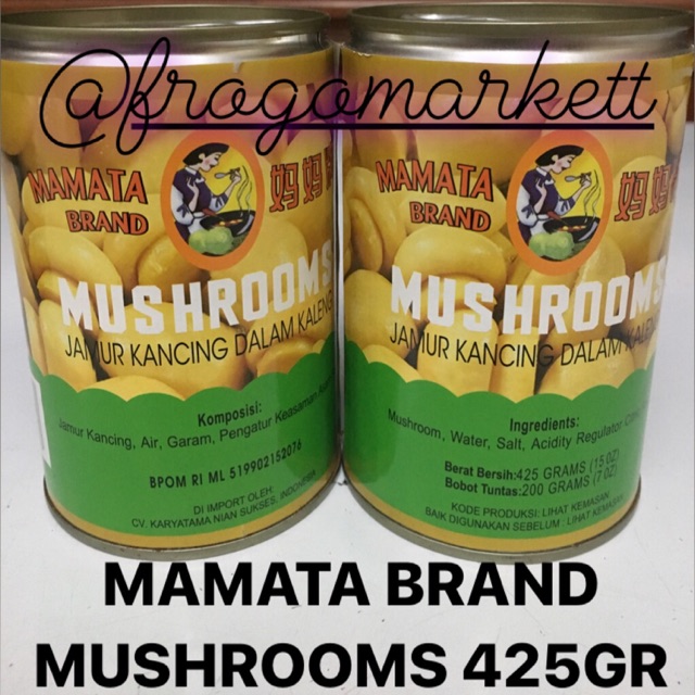 Jamur Kaleng Mushrooms Mamata Brand 425gr