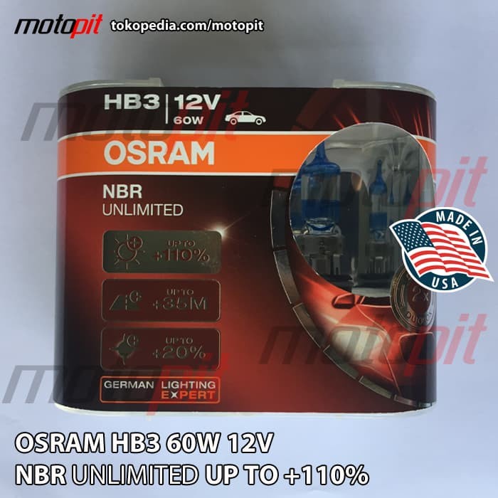 Lampu Jauh Terang Hi Beam Osram HB3 NBR Night Breaker Unlimited